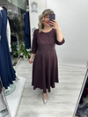 Bordo Taş Baskı Detaylı Double Midi Elbise stp 27k2835