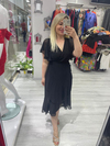 Clara Siyah Şifon Elbise 
