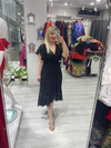 Clara Siyah Şifon Elbise 