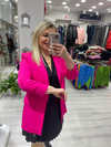Fuşya Kol Piliseli Ceket 