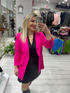 Fuşya Kol Piliseli Ceket 