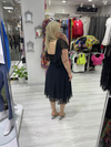 Kadın Amour Pul İşlemeli Siyah Şifon Elbise 