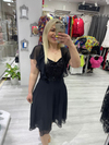 Kadın Amour Pul İşlemeli Siyah Şifon Elbise 