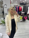 Kadın Bej Rengi   Kol Büzgülü Blazer Ceket 