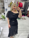 Kadın Fıona Tek Omuz Siyah Şifon Elbise 