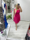 Lilibety S Tokalı Fuşya Şifon Elbise