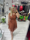 Lilibety S Tokalı  Menekşe Taba  Şifon Elbise 