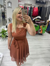 Lilibety S Tokalı  Menekşe Taba  Şifon Elbise 