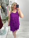 Mor Kat Kat Şifon Elbise mc 5021