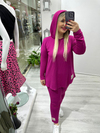 Pembe Kapşonlu Armalı Takım
