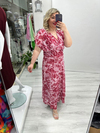 Pembe Kruvaze Yaka Drapeli Tül Elbise stp 26y2787