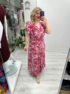 Pembe Kruvaze Yaka Drapeli Tül Elbise stp 26y2787