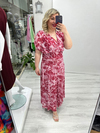 Pembe Kruvaze Yaka Drapeli Tül Elbise stp 26y2787