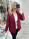 Premium Bordo Tek Düğme Blazer Ceket mc 6182