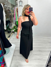 Premium Siyah Bluz Etek Fularlı Takım stp 26y7017