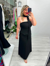 Premium Siyah Bluz Etek Fularlı Takım stp 26y7017