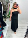 Premium Siyah Bluz Etek Fularlı Takım stp 26y7017