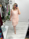 Pudra Pembe Premium İnce Piliseli 3 Katlı Kolsuz Şifon Elbise stp 25Y2627