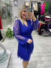 Saks Mavi Dantel Aşk Elbisesi 