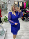 Saks Mavi Dantel Aşk Elbisesi 