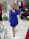 Saks Mavi Dantel Aşk Elbisesi 