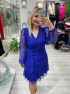 Saks Mavi Dantel Aşk Elbisesi 