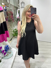 Siyah A Form Kolsuz Elbise 5977 