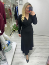 Siyah Çilek Düğüm Detaylı Midi Boy Elbise bkt  282090