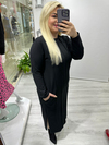 Siyah Dikiş Detaylı Sweat Elbise 