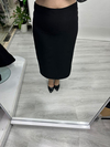 Siyah Double Kumaş Kalem Arka Yırtmaçlı Etek stp 27k4035