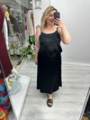 Siyah Etek Bluz Saten Takım zs 979