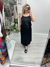 Siyah Etek Bluz Saten Takım zs 979