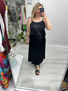 Siyah Etek Bluz Saten Takım zs 979
