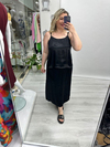 Siyah Etek Bluz Saten Takım zs 979