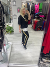 Siyah Gold Kuş Baskılı Alt Üst Takım