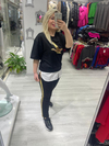 Siyah Gold Kuş Baskılı Alt Üst Takım