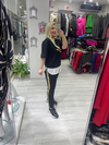 Siyah Gold Kuş Baskılı Alt Üst Takım