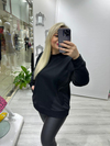 Siyah İki Yan Cepli Sweat