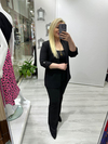 Siyah Kol Katlamalı Ceket