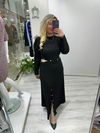 Siyah Modal Çıtçıt Detaylı Elbise bkt 282084