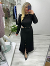 Siyah Modal Çıtçıt Detaylı Elbise bkt 282084