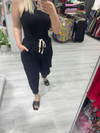 Siyah Paça Pilili Keten Pantolon 50455