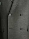 Erkek Slim Fit Antrasit Renk Kruvaze Takım Elbise