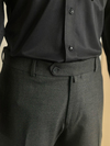 Erkek Slim Fit Antrasit Renk Kruvaze Takım Elbise