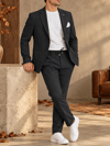 Erkek Slim Fit Çizgili Spor Takım Elbise