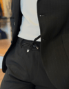 Erkek Slim Fit Çizgili Spor Takım Elbise
