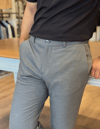 Erkek Slim Fit Gri Renk İpli Jogger Pantolon