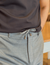 Erkek Slim Fit Gri Renk İpli Jogger Pantolon