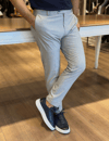 Erkek Slim Fit Gri Renk Kumaş Pantolon