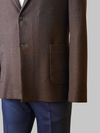Erkek Slim Fit Kahverengi Fitilli Ceket